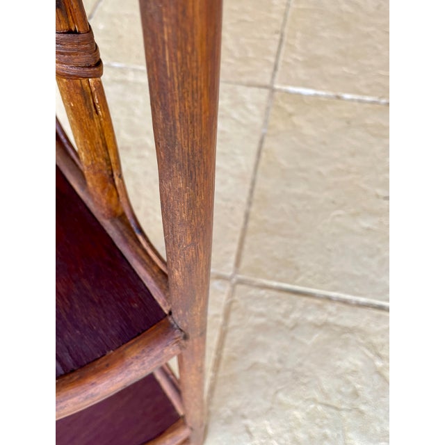 Mid-Century Bamboo & Rattan 3-Tier Corner Shelf, 1960s For Sale - Image 14 of 18