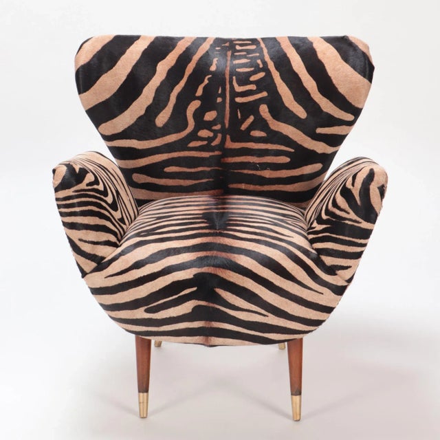 Mid Century Italian Wingback Armchairs, Circa 1950. A Pair For Sale - Image 10 of 12