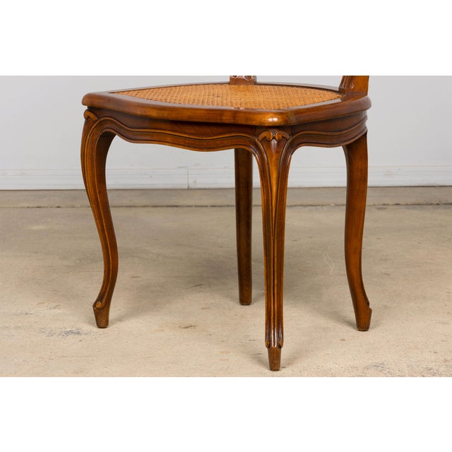 Set of 8 Early 20th Century French Louis XV Style Walnut Cane Dining Chairs For Sale - Image 11 of 18