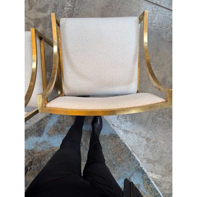 Set of 6 Hollywood Regency Style Chairs in Brass, Italy 1970 For Sale - Image 10 of 10