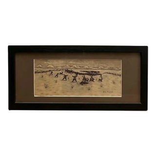 Ink Drawing by Alaskan Artist George Ahgupuk For Sale