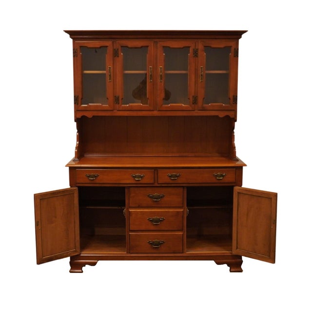 Tell City Solid Hard Rock Maple Colonial Style 52" Buffet W. China Cabinet 8390 - #48 Andover Finish For Sale - Image 4 of 12