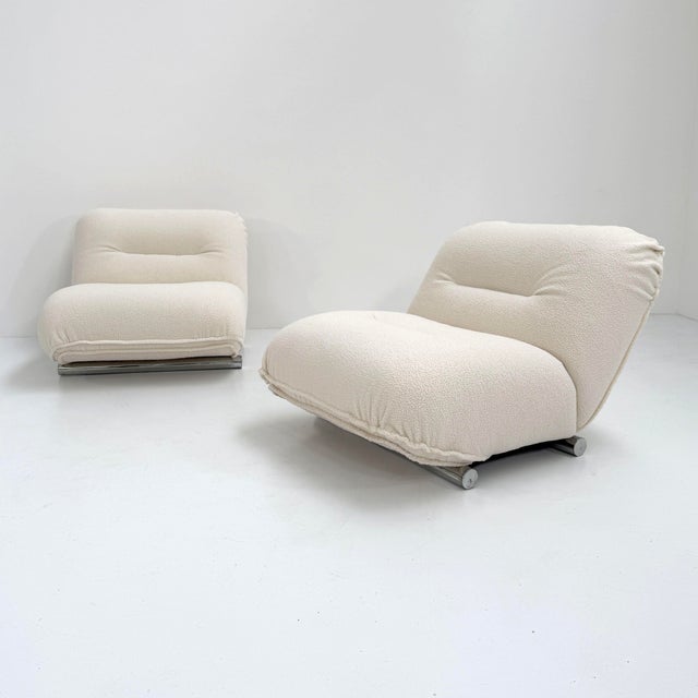 Metal Set of Lounge Chairs by Giuseppe Munari for Poltrona Munari, 1970s For Sale - Image 7 of 16