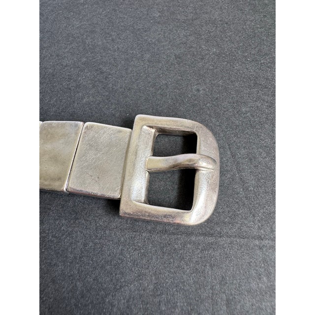 Metal Uno De 50 Belt Buckle Bracelet Chunky Sterling Silver Plated Rare Retired For Sale - Image 7 of 12