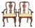 Thomasville Chippendale Carved Cherry Wood Armchairs, Pair For Sale