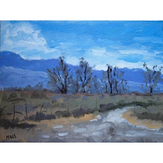 Valley Purple Mountains Contemporary Oil Painting For Sale