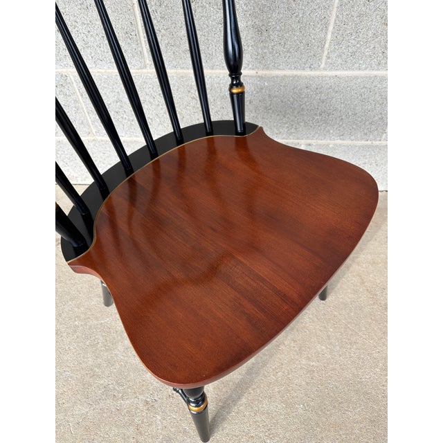 L. Hitchcock Black Harvest Fan Back Windsor Side Chairs - Set of 4 For Sale In Philadelphia - Image 6 of 10