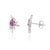 14k Gold Natural Pink Sapphire & Diamond Artistic Cluster Stud Earrings- A Pair For Sale - Image 4 of 14