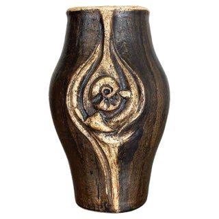 Brutalist Abstract Studio Pottery Vase from Gerhard Liebenthron, Germany, 1980s For Sale