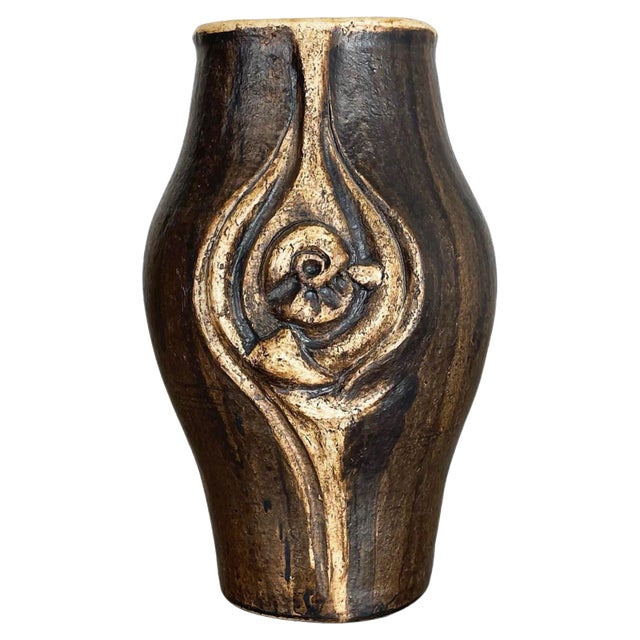Brutalist Abstract Studio Pottery Vase from Gerhard Liebenthron, Germany, 1980s For Sale