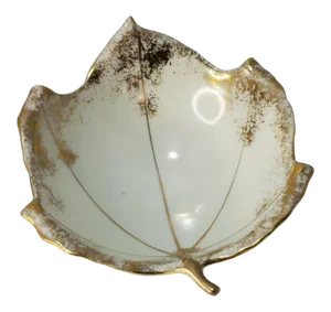 1940s Japanese Lenwile Ardalt Hand Painted Leaf Trinket Dish