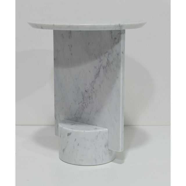 Early 21st Century Rémi Bouhaniche “My Dear” Side Table in Carrara Marble For Sale - Image 5 of 11
