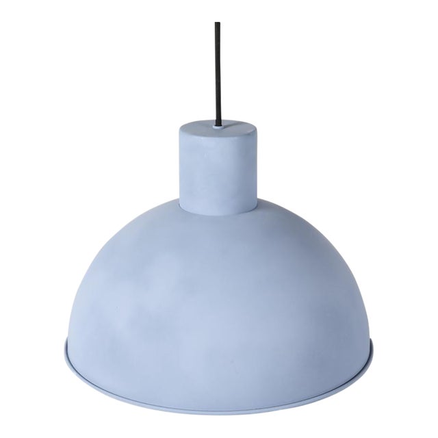 1970's Danish Domed Baby Blue Ceiling Pendant For Sale