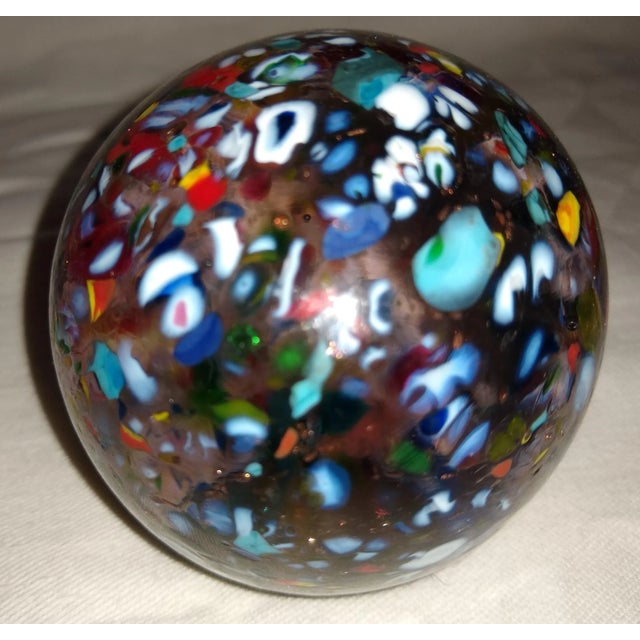 Early 20th Century Vintage Small Confeti Themed Murano Blown Glass Paperweight For Sale - Image 5 of 5