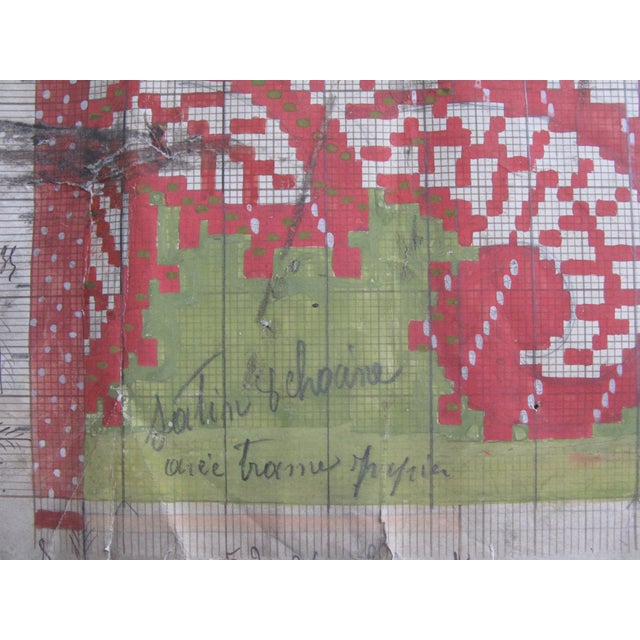 Paper Antique French Textile Design For Sale - Image 7 of 9