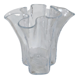 Vintage Wavy Handkerchief Art Glass Vase