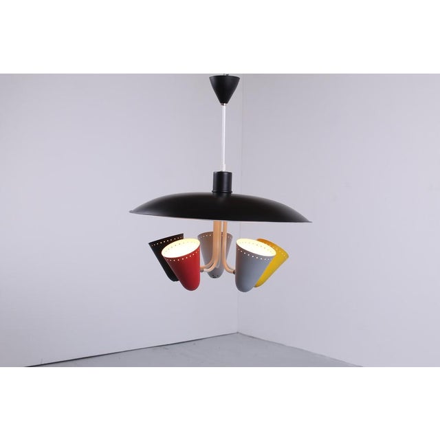 1950s Colored Pendant Light by H. Th. J. A. Busquet for Hala, 1950s For Sale - Image 5 of 18