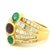Metal 1980s Italian Emerald, Ruby & Diamond Cocktail Ring in 18k Gold, Size 6 For Sale - Image 7 of 9