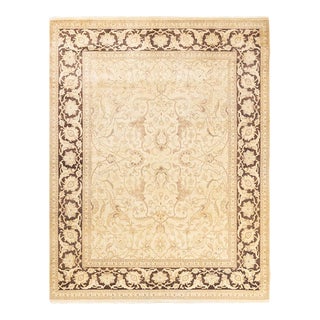 Eclectic, One-of-a-Kind Hand-Knotted Area Rug in Ivory, 8' 0" x 10' 4" For Sale
