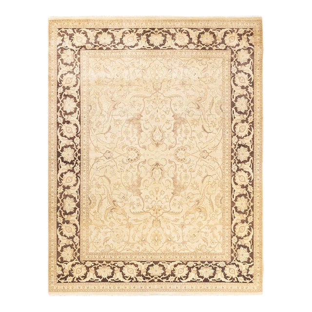 Eclectic, One-of-a-Kind Hand-Knotted Area Rug in Ivory, 8' 0" x 10' 4" For Sale