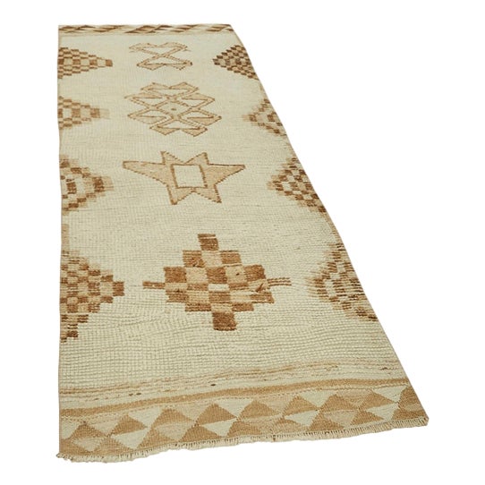 Beige Bohemian Runner Rug For Sale