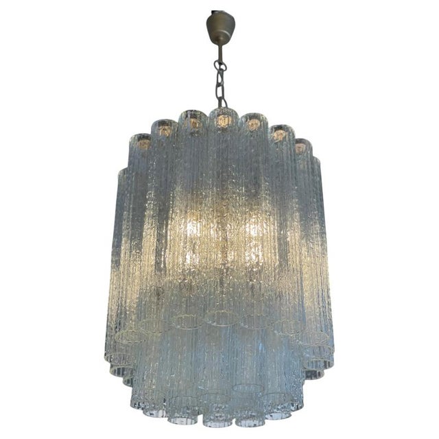 Tronchi Chandelier in Murano Glass with Brass Frame by Venini, 1960s For Sale - Image 10 of 10