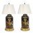 Pair of English Late 19th-Century Black Painted Tole Canister Table Lamps For Sale