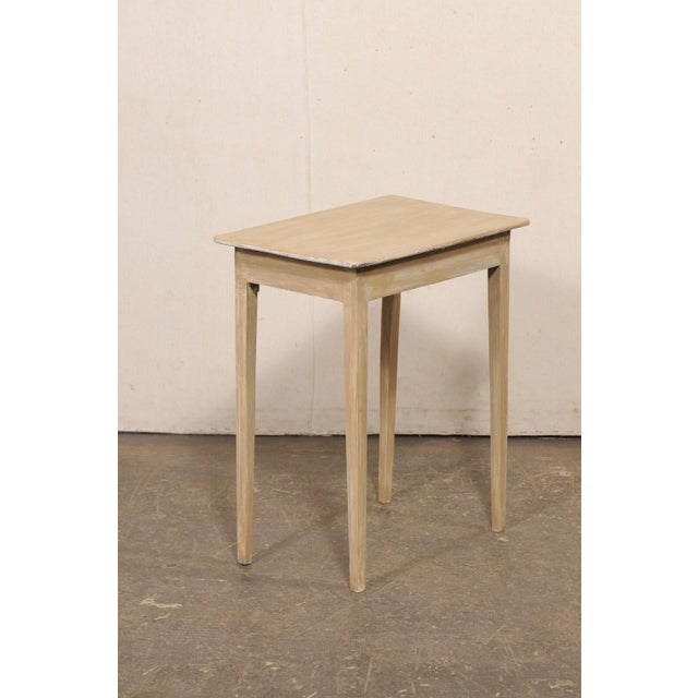 Early 20th Century Swedish Minimalist Beige Wood Side Table For Sale In Atlanta - Image 6 of 11