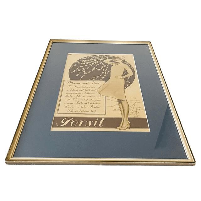 1920s Vintage Art Deco Framed Persil Advertising, 1920s For Sale - Image 5 of 6
