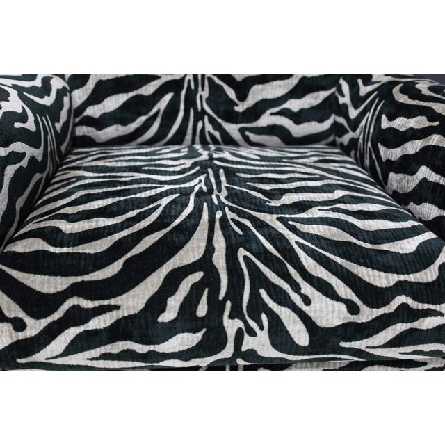 Mid 20th Century Pair of French Lounge Chairs in New Upholstery For Sale - Image 12 of 15