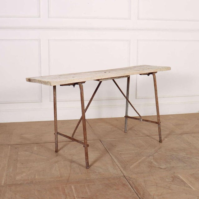 French Bleached Trestle Table For Sale - Image 6 of 6