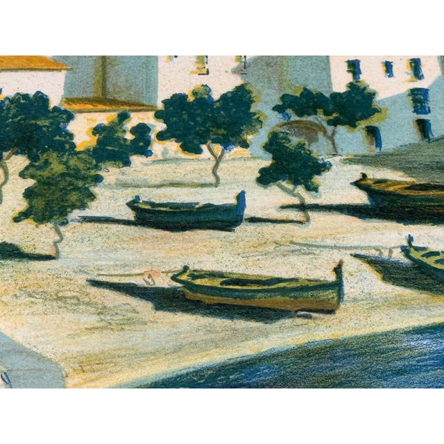 Late 20th Century Eduardo Vial Hugas Seaport City Lithograph, Signed For Sale - Image 9 of 12