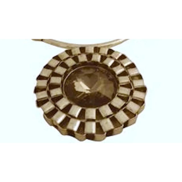 Contemporary 1970s Artisan Silver & Smoky Crystal Pendant Collar Necklace For Sale - Image 3 of 4