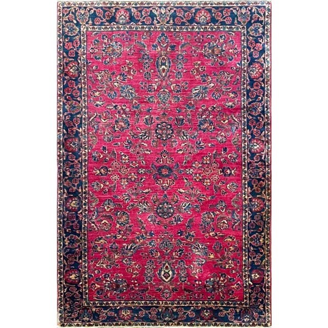 Antique Persian Mohajeran Sarouk Rug 4' X 6'4" For Sale - Image 12 of 12