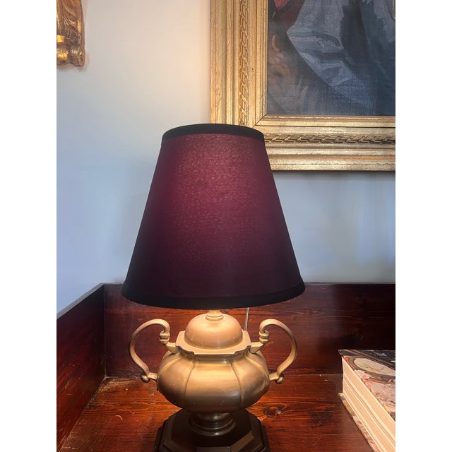 Small Neo Classical Brass Lamp, perfect for a kitchen or a desk. Perfect condition.