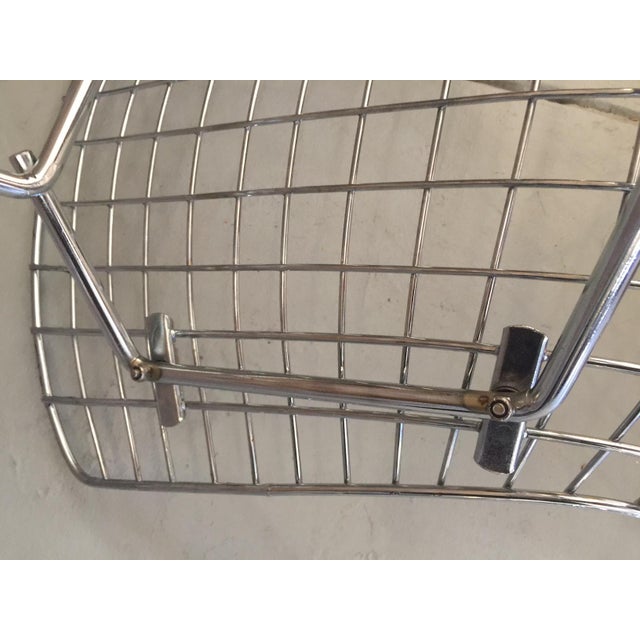 Set Six Attributed to Harry Bertoia for Knoll Wire Side Chair Mid-Century Chrome With Covers For Sale - Image 10 of 10