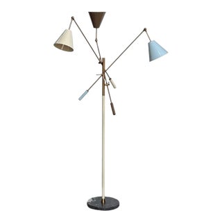 1950s Angelo Lelii “Triennale” Floor Lamp by Arredoluce W/Marble Base For Sale