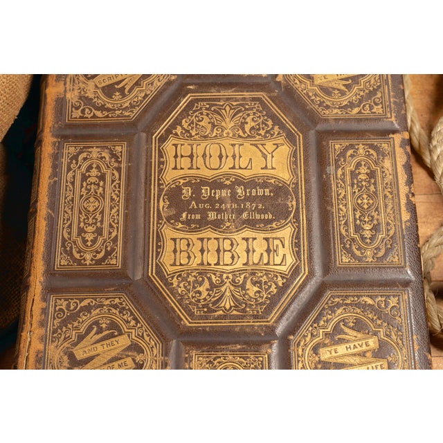 Circa 1870 Victorian Illustrated Ellwood Family Bible With Provenance For Sale - Image 4 of 15