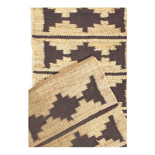 Traditional Pasargad DC Beige Handmade Natural Fiber Jute Runner For Sale - Image 3 of 3