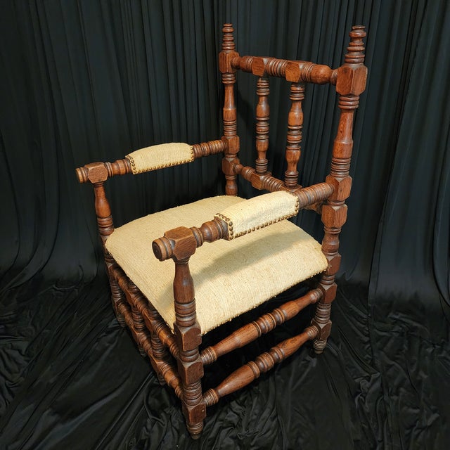 Statement chair. Or shall we say throne? This Jacobean style bobbin-turned oak is giving off a royal Aire. I believe this...