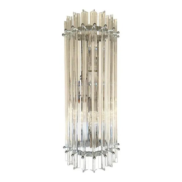 Contemporary Trasparent Triedro Murano Glass Wall Sconce by Simoeng For Sale - Image 3 of 3