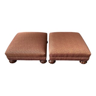 Late 20th Century Kravet Footstools - a Pair For Sale