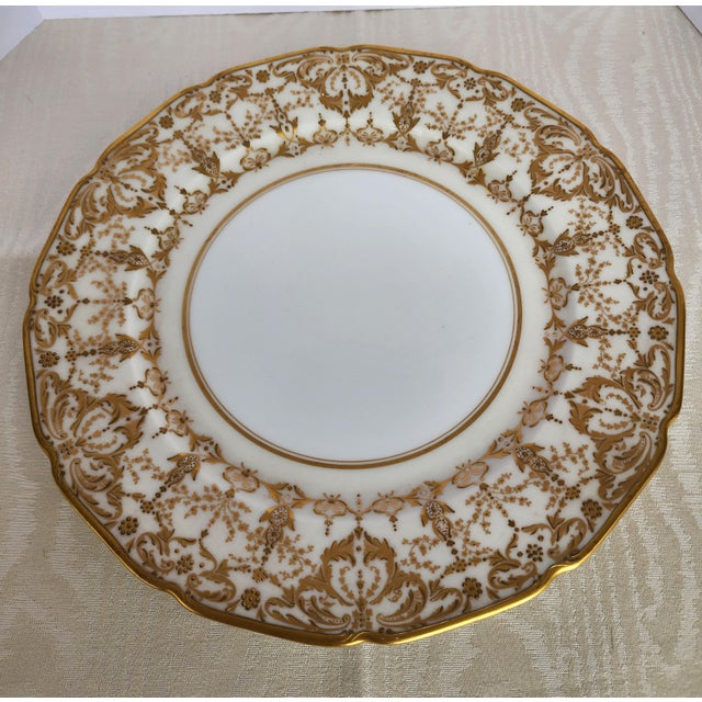 Antique Gilded Age Wm. Guerin Limoges Gold Encrusted Dinner Plates - Set of 11 For Sale - Image 9 of 18