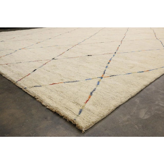 Beige Room Size Moroccan Style Gallery Rug - 12'05 X 19'08 For Sale - Image 8 of 10