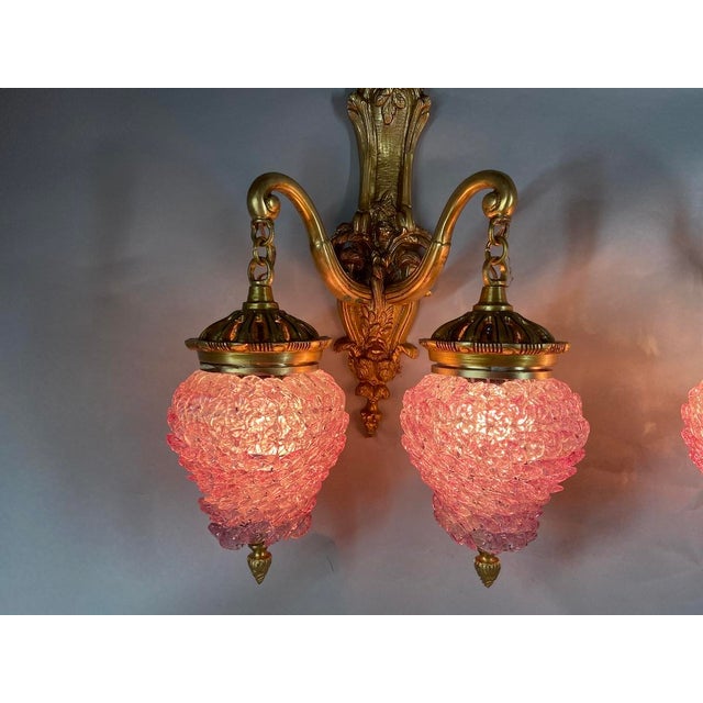 1980s French Louis XVI Gold Bronze Crystal Wall Lamps /Sconces-Pair For Sale - Image 10 of 15
