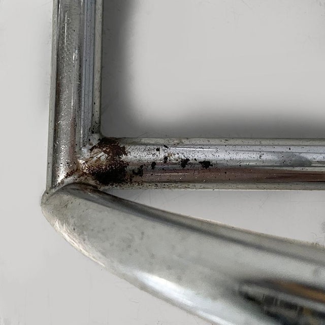 Italian Bar Stool with Brown Leather Bicycle Seat and Chromed Metal, 1970s For Sale - Image 14 of 18