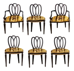 Dennis & Leen English Ribbon Back Dining Chairs- A Set of 6