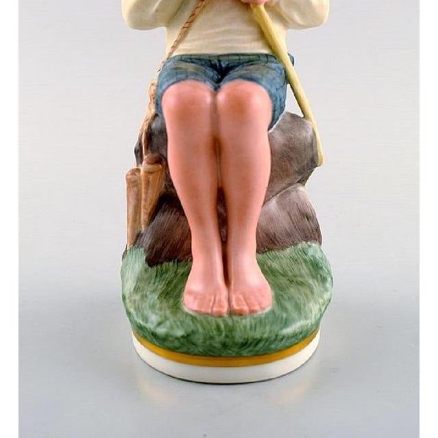 Vintage Porcelain Young Boy Figurine in Overglaze from Royal Copenhagen For Sale - Image 5 of 8