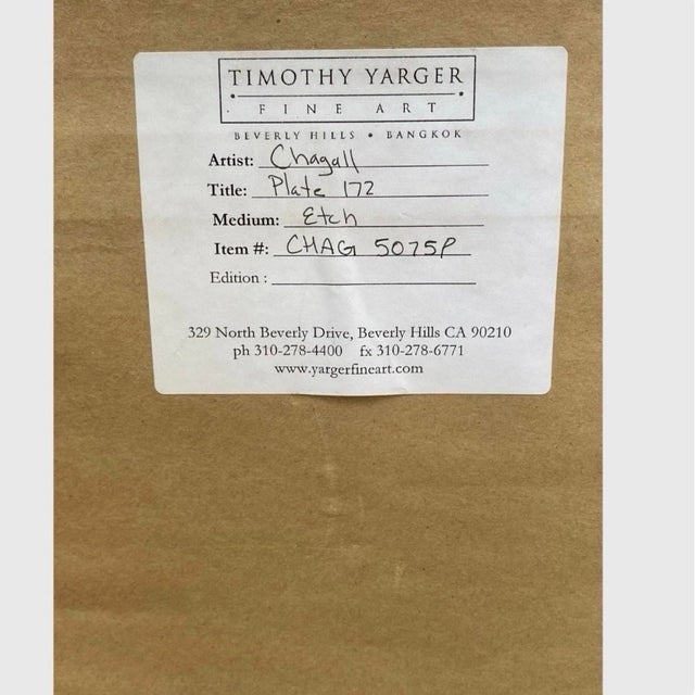 Marc Chagall the Fortune Tellers Etching Print 1952 Ed 200 Gold Frame Fine Art For Sale - Image 11 of 11