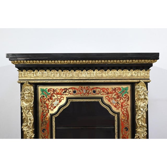 Small 19th Century Napoleon III Brass Showcase and Blackened Pear, Era - Middle Xixth For Sale - Image 6 of 18